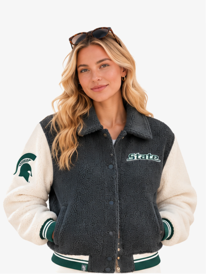 g/g Michigan State Spartans Sherpa Varsity Jacket