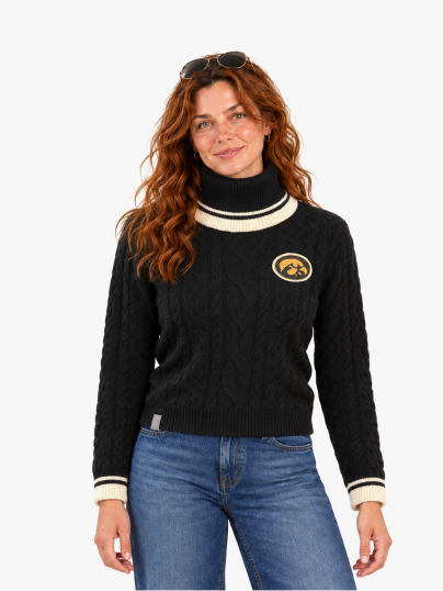 g/g Iowa Hawkeyes Cable Turtleneck Sweater